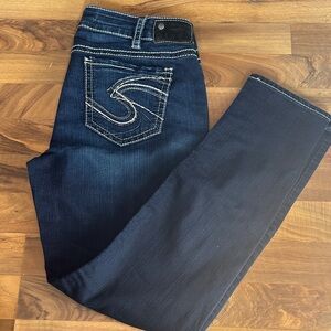 Silver Jeans Dark Blue Straight Leg Women's Jeans